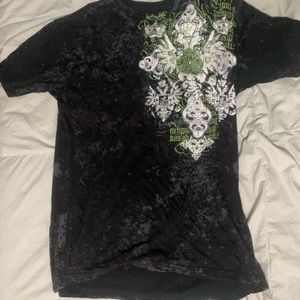 Y2K Black and Green Graphic Tee